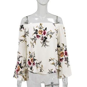 Floral off the shoulder blouse women’s shirt